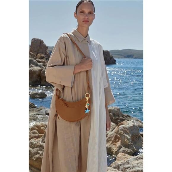 Cute Blue Starfish Keychain – Ocean-Inspired Beach Bag Charm with Starfish - Picture 2 of 5